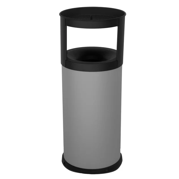 STILCASA - 570-G - Gettacarte autoestinguente con posacenere - 40 L - diametro 31 cm - H 80 cm - acciaio - grigio - Stilcasa - 100480 - Conf. da 1 Pz.