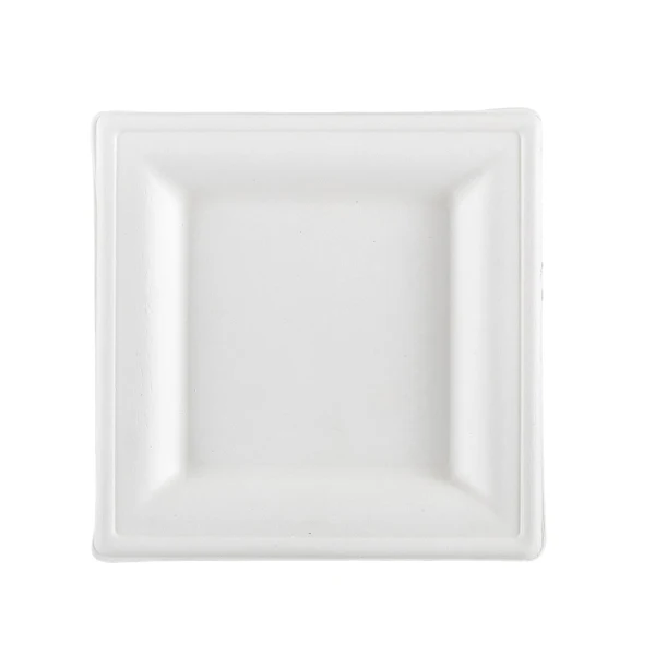 Signor Bio - BPS001BIO50F - Piatto piano monouso - quadrato - 16 x 16 cm - canna da zucchero - bianco - Signor Bio - conf. 50 pezzi - 100110 - Conf. da 1 Pz.