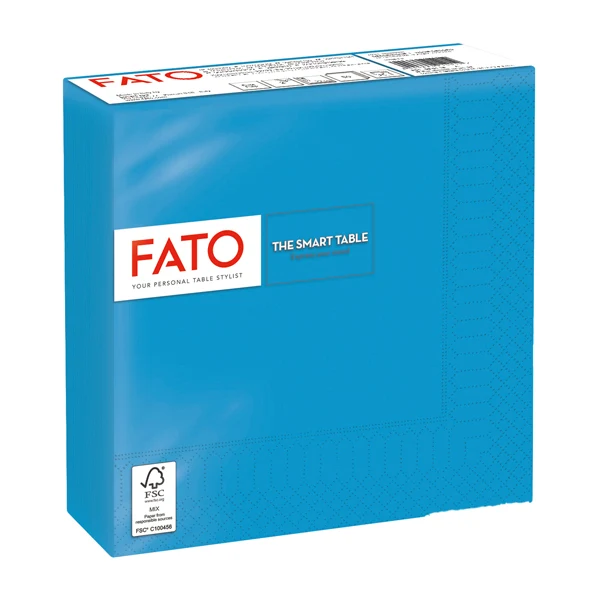 FATO - 82623100 - Tovagliolo - carta - 33 x 33 cm - 2 veli - turchese - Fato - conf. 50 pezzi - 96622 - Conf. da 1 Pz.