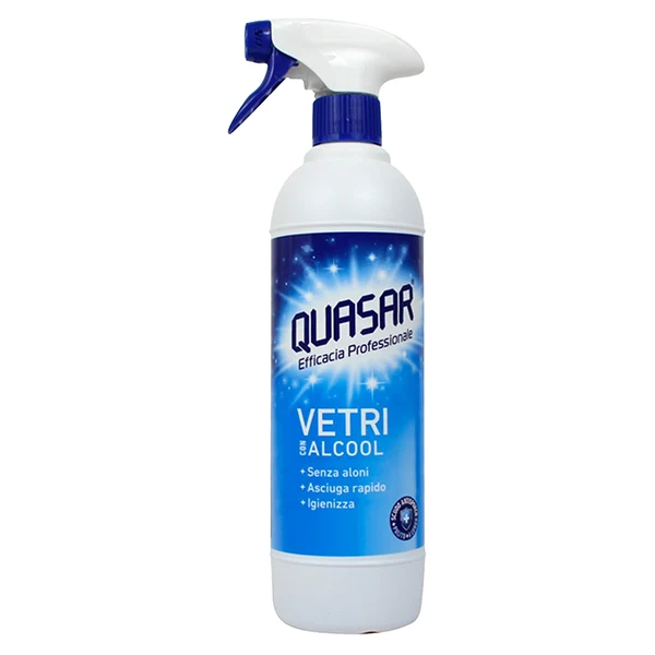 Quasar - 05-0745 - Detergente per vetri in spray Quasar - con alcool - flacone da 580 ml - Quasar - 105919 - Conf. da 1 Pz.
