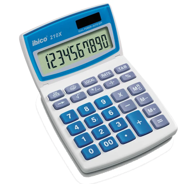 IBICO - IB410079 - Calcolatrice da tavolo 210X - 10 cifre - bianco - Ibico - 40603 - Conf. da 1 Pz.