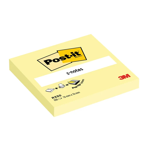 POST-IT - 7100290167 - Blocco Post-it Z Notes - R330 - 76 x 76 mm - giallo Canary - 100 fogli - Post-it - 32056 - Conf. da 12 Pz.