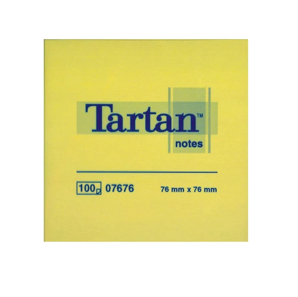 TARTAN - 7100296531 - Blocco foglietti - giallo pastello - 76 x 76mm - 63gr - 100 fogli - Tartan - 32041 - Conf. da 12 Pz.