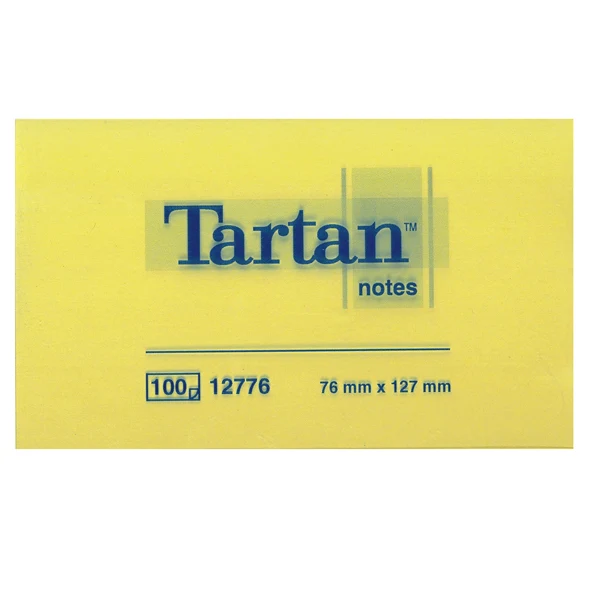 TARTAN - 7100296678 - Blocco foglietti - giallo pastello - 76 x 127mm - 63gr - 100 fogli - Tartan - 32040 - Conf. da 12 Pz.