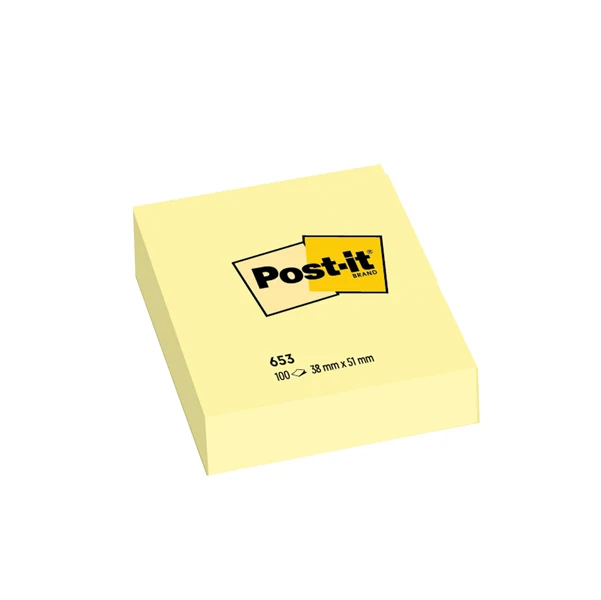 POST-IT - 7100296172 - Blocco foglietti - 653 - 38 x 51 mm - giallo Canary - 100 fogli - Post-it - 32030 - Conf. da 12 Pz.