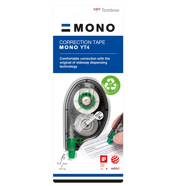 TOMBOW - PCTYT4 - Correttore a nastro Mono Correction - 4,2 mm x 10 mt - Tombow - 29072 - Conf. da 1 Pz.