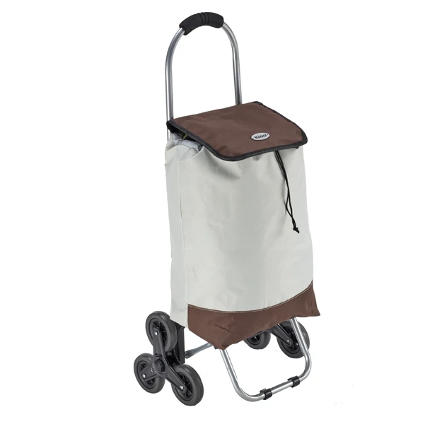 King Collection - T1407101 - Trolley spesa Trio - 25 L - beige - noce - King Collection - 91482 - Conf. da 1 Pz.