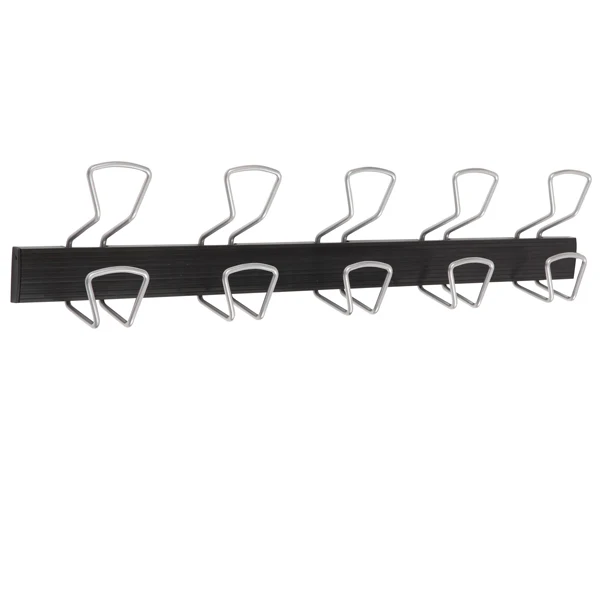 ALBA - PMPRO5M - Appendiabiti da muro - 5 posti - 76 x 7,2 x 16 cm - metallo-ABS - nero-grigio metallizzato - Alba - 86616 - Conf. da 1 Pz.
