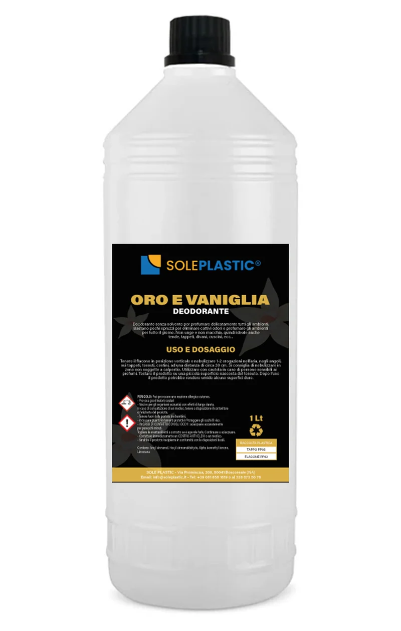 Deodorante Per Ambiente e Tessuti Oro & Vaniglia, flacone da 1lt