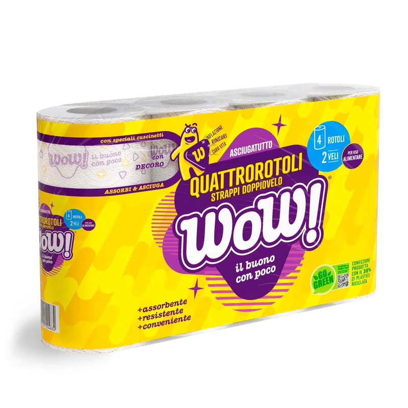 Asciugatutto doppio velo 4rotoli WOW
