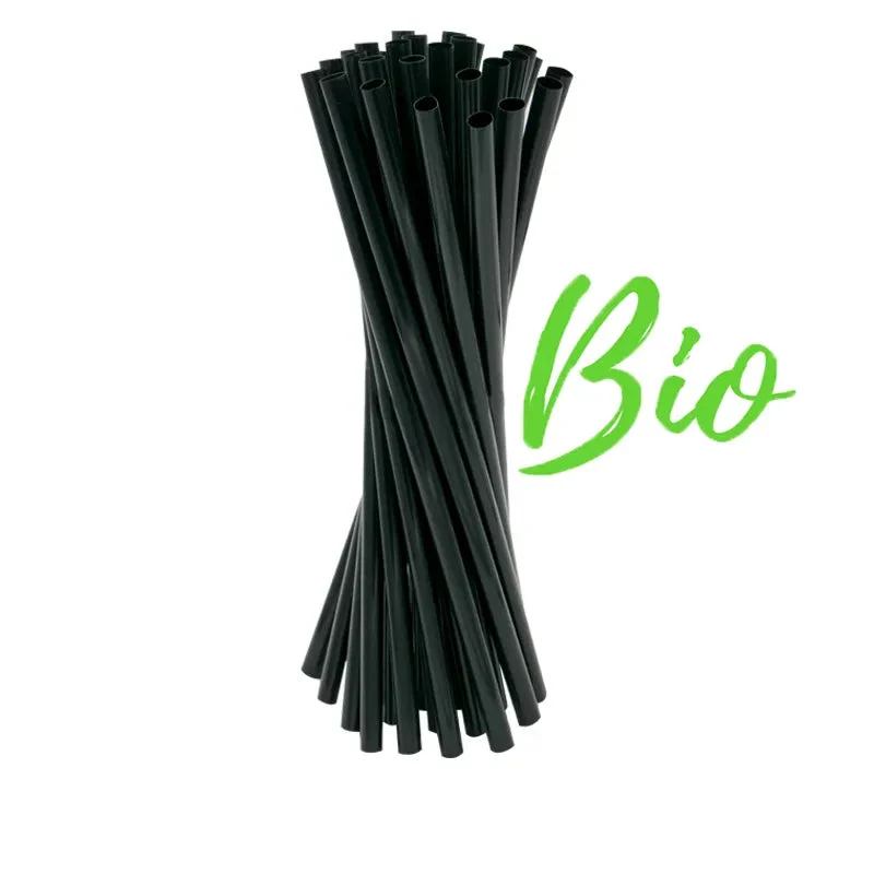 Cannucce Biodegradabili Nere in PLA 21cm Ø6mm – 150/900/3450 pz