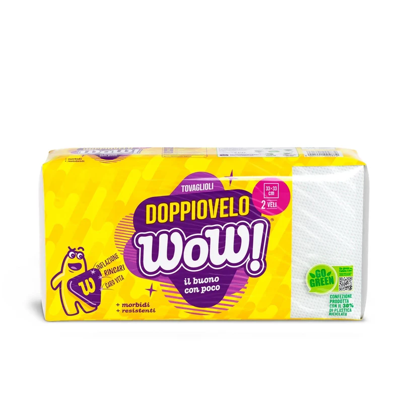 Tovaglioli doppio velo mis. 33x33cm 90pezzi WOW