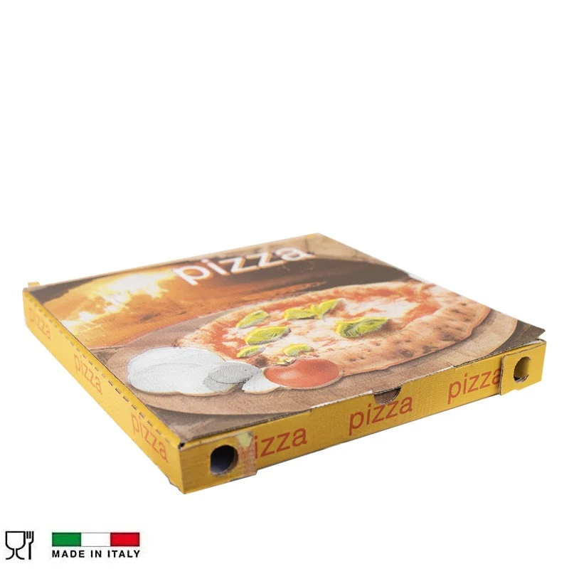 Scatole Porta Pizza Bianca Con Chiusura Italiana Cm33x33x3,5h - Disponibilità: 100/500Pezzi