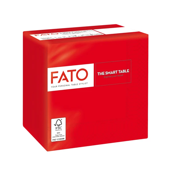 FATO - 82227003 - Tovagliolo - carta - 24 x 24 cm - 2 veli - rosso - Fato - conf. 100 pezzi - 91341 - Conf. da 1 Pz.