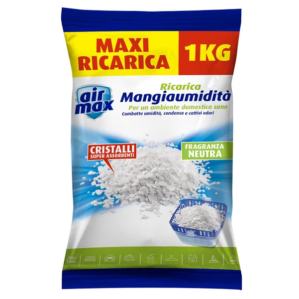 AIR MAX - D0737 - Ricarica sali assorbiumidità - neutro - 1 kg - Air Max - 89435 - Conf. da 1 Pz.