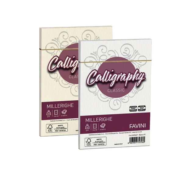 FAVINI - A57Q427 - Busta Calligraphy Millerighe - 120 x 180 mm - 100 gr - avorio - Favini - conf. 25 pezzi - 61552 - Conf. da 1 Pz.