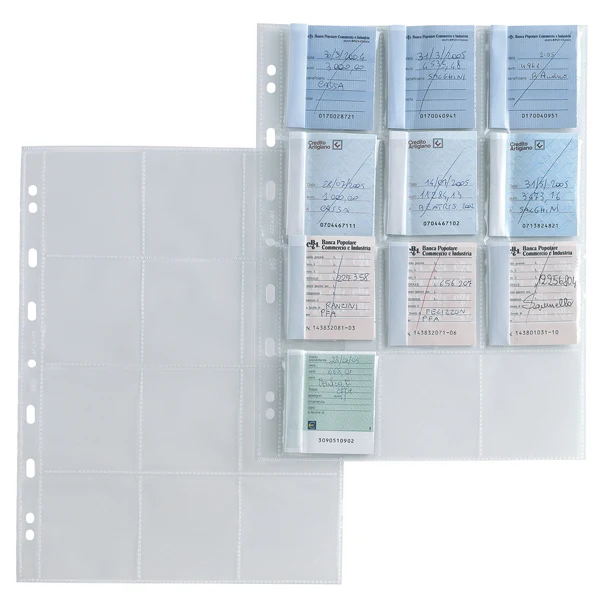 SEI ROTA - 662504 - Buste forate Atla MA - 21 x 29,7 cm - PP - porta matrici assegni - 12 spazi 65 x 72mm - liscio - Sei Rota - conf. 10 pezzi - 53982 - Conf. da 1 Pz.