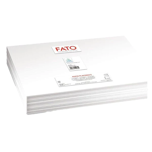 FATO - 84016202 - Tovaglia - carta riciclata - 30 x 40 cm - Easy Ecolabel - bianco - Fato - conf. 480 pezzi - 102551 - Conf. da 1 Pz.