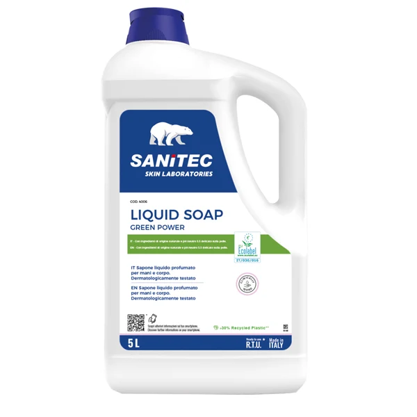 Sanitec - 4006 - Sapone liquido Green Power - 5 L - floreale - Sanitec - 82777 - Conf. da 1 Pz.