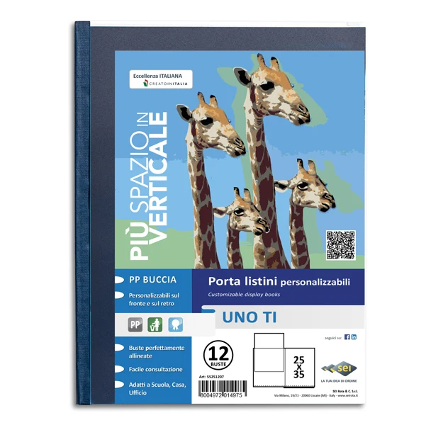 SEI ROTA - 55251207 - Portalistini personalizzabile Uno TI - 25x35 cm - 12 buste - blu - Sei Rota - 45731 - Conf. da 1 Pz.