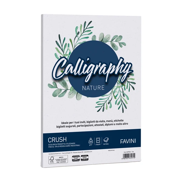 FAVINI - A69V564 - Carta Calligraphy Nature Crush - A4 - 250 gr - uva - Favini - conf. 50 fogli - 94648 - Conf. da 1 Pz.