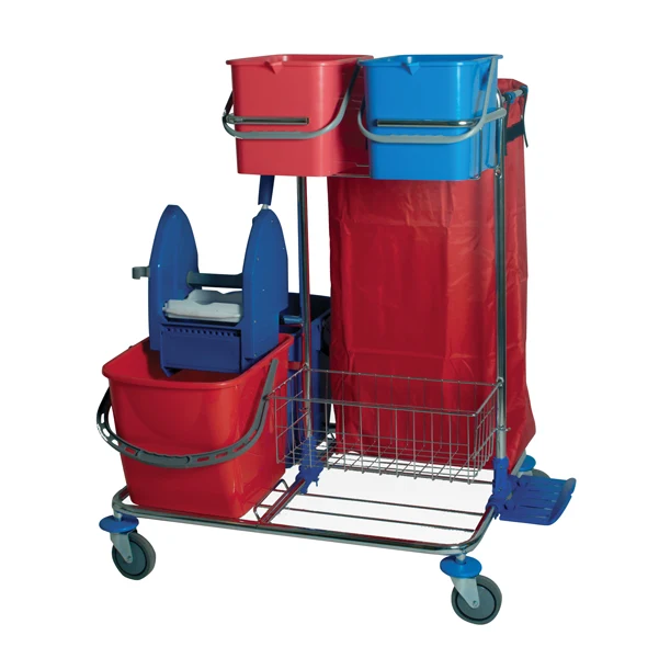 TAXON - 51000 - Carrello per pulizie Star 2 - cromato - 48 L - 82 x 71 x 105 cm - Taxon - 95310 - Conf. da 1 Pz.