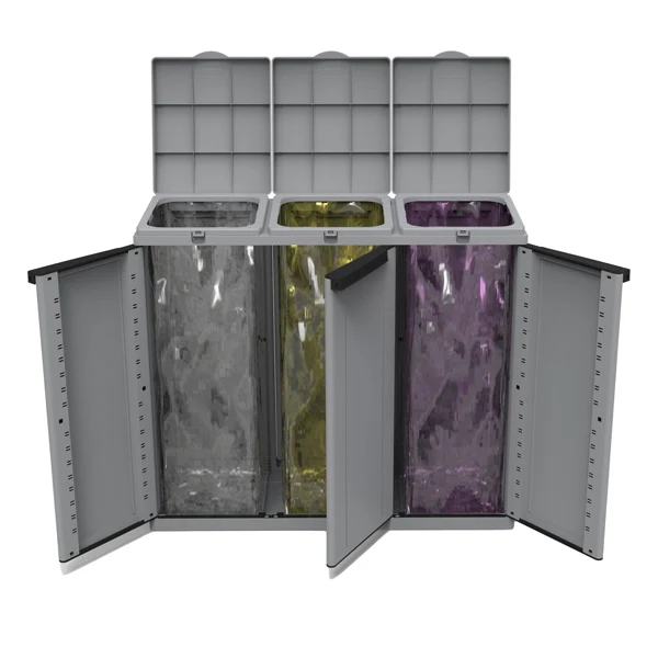 TERRY - 1003056 - Contenitore EcoCab 3 per raccolta differenziata - 102x39x88,7 cm - 3 portasacco da 110 L ciascuno - Terry - 79668 - Conf. da 1 Pz.