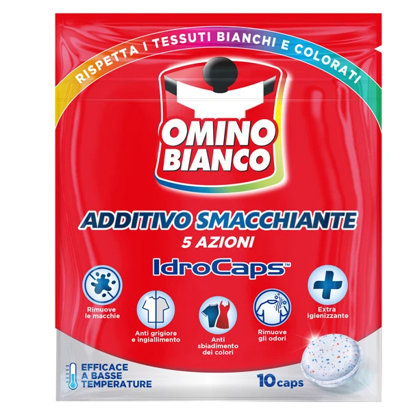 OMINO BIANCO - M92530 - Additivo totale idrocaps 5 in 1 - Omino Bianco - conf. 10 pezzi - 98500 - Conf. da 1 Pz.