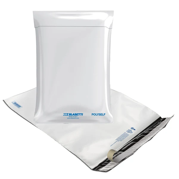 BLASETTI - 0925 - Busta Polyself - per corrieri - B3 - 40 x 50 cm - PE - bianco-grigio - Blasetti - conf.100 pezzi - 94422 - Conf. da 1 Pz.