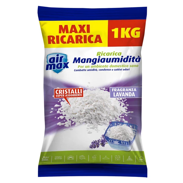 AIR MAX - D0738 - Ricarica sali assorbiumidità - lavanda - 1 kg - Air Max - 89436 - Conf. da 1 Pz.