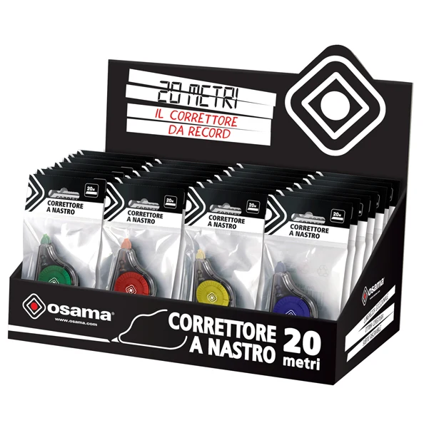 OSAMA - OW 10148 - Correttore a nastro 20 Metri - 5 mm x 20 m - involucro colori assortiti - Osama - 83123 - Conf. da 1 Pz.