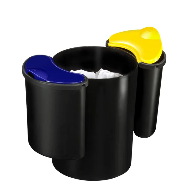 CEP - 1005160011 - Cestino raccolta differenziata 516 - altezza 33,7 cm - diametro 26 cm - nero-giallo-blu - Cep - 87041 - Conf. da 1 Pz.