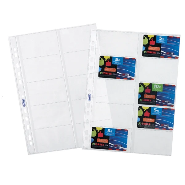 FAVORIT - 100460075 - Buste forate porta cards - PPL - 10 tasche - 21,5 x 29,7 cm - trasparente - Favorit - conf. 10 pezzi - 58957 - Conf. da 1 Pz.