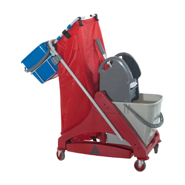 TAXON - 43032.RO - Carrello per pulizie QO-Kart Multi Due - salvaspazio - 25 L - 42 x 101 x 108 cm - Taxon - 102062 - Conf. da 1 Pz.