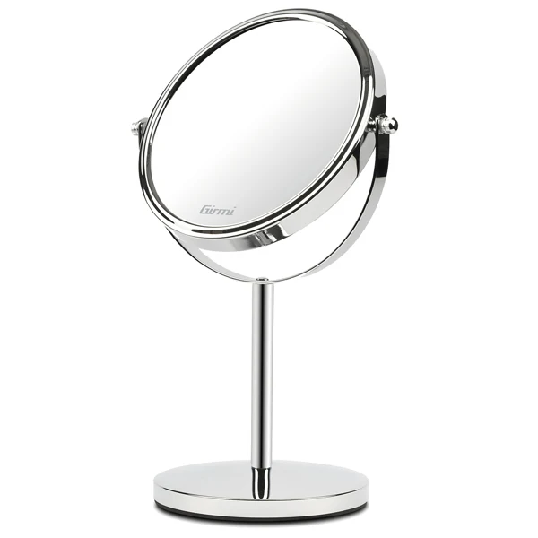 GIRMI - BE0100 - Specchio per trucco - con ingrandimento x3 - diametro specchio 15,5 cm - altezza 32 cm - grigio - Girmi - 103834 - Conf. da 1 Pz.