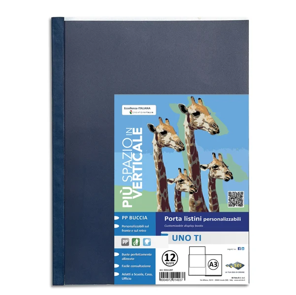 SEI ROTA - 55311207 - Portalistini personalizzabile Uno TI - 30x42 cm (libro) - 12 buste - blu - Sei Rota - 40228 - Conf. da 1 Pz.