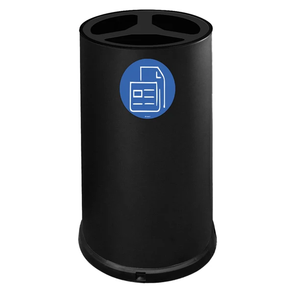 STILCASA - 993-N - Contenitore tondo per raccolta differenziata - 3 scomparti - 100 L - nero - Stilcasa - 102093 - Conf. da 1 Pz.
