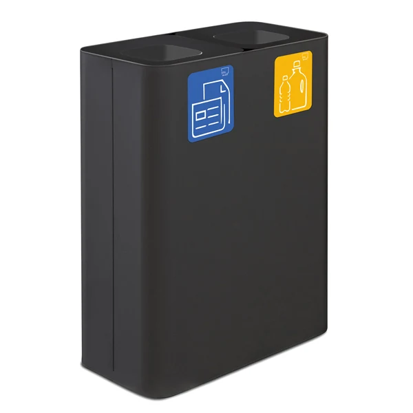STILCASA - PU120F-N - Contenitore gettacarte Pure- 60x30x80 cm - 120 L - nero - Stilcasa - 102080 - Conf. da 1 Pz.