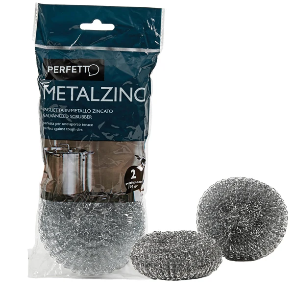 PERFETTO - 0280C - Spugna zincata - 30 gr - metallo zincato - Perfetto - conf. 2 pezzi - 74079 - Conf. da 1 Pz.