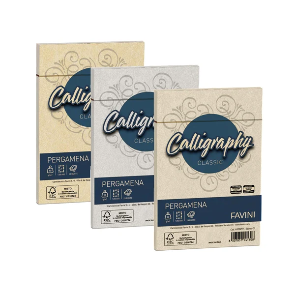 FAVINI - A57U207 - Busta Calligraphy Pergamena - 120 x 180 mm - 90 gr - sabbia 02 - Favini - conf. 25 pezzi - 53632 - Conf. da 1 Pz.