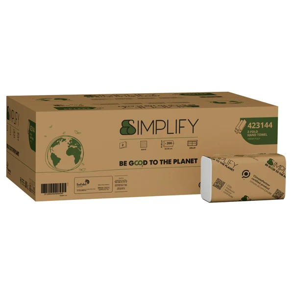 PAPERNET - 423144 - Asciugamani piegati a Z Simplify - 24 x 20,3 cm - goffratura a onda - 17,7 gr - bianco - Papernet - conf. 200 pezzi - 102972 - Conf. da 20 Pz.