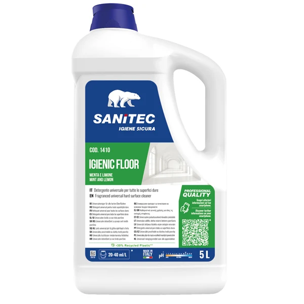 Sanitec - 1410 - Detergente pavimento Igienic Floor - 5 L - menta-limone - Sanitec - 96807 - Conf. da 1 Pz.