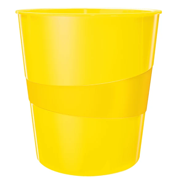 LEITZ - 52781016 - Cestino gettacarte WOW - altezza 32,4 cm - diametro 29 cm - 15 L - giallo - Leitz - 90184 - Conf. da 1 Pz.