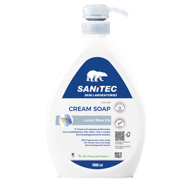 Sanitec - 1020 - Crema di sapone Luxor Blue - dispenser 1 L - iris blu - Sanitec - 86214 - Conf. da 1 Pz.