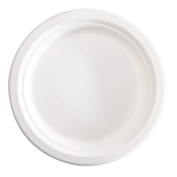 Signor Bio - BPC002BIO125F - Piatto piano monouso - rotondo - diametro 18 cm - canna da zucchero - bianco - Signor Bio - conf. 125 pezzi - 96713 - Conf. da 1 Pz.