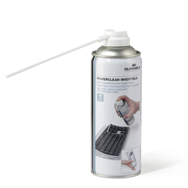 DURABLE - 5797-19 - Aria compressa - capovolgibile - per PC-tasteiere-stampanti - 200 ml - Durable - 94241 - Conf. da 1 Pz.