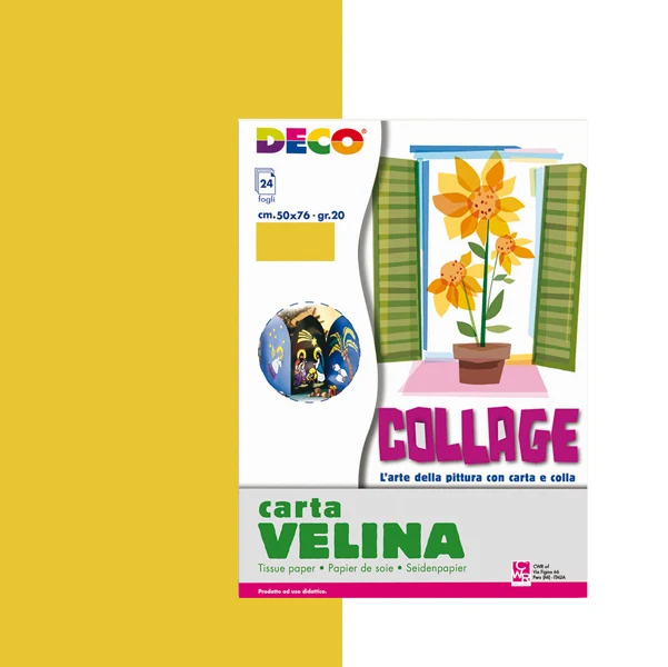 DECO - 05322 - Carta velina - 50 x 76 cm - 20 gr - oro - Deco - busta 24 fogli - 89147 - Conf. da 1 Pz.