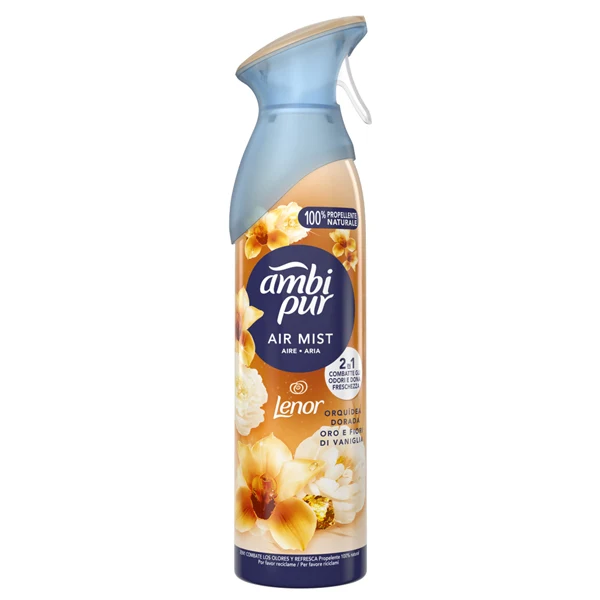 AMBIPUR - AH108 - Deodorante per ambienti Lenor - elimina ordori - 185 ml - oro e fiori di vaniglia - Ambipur - 102508 - Conf. da 1 Pz.