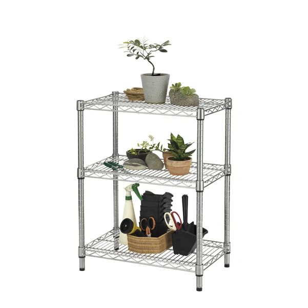 SERENA GROUP - ZN1424-3 - Kit scaffale Archimede Outdoor - 3 ripiani - 36 x 60 x75 cm - acciaio zincato - cromato - Serena Group - 82993 - Conf. da 1 Pz.