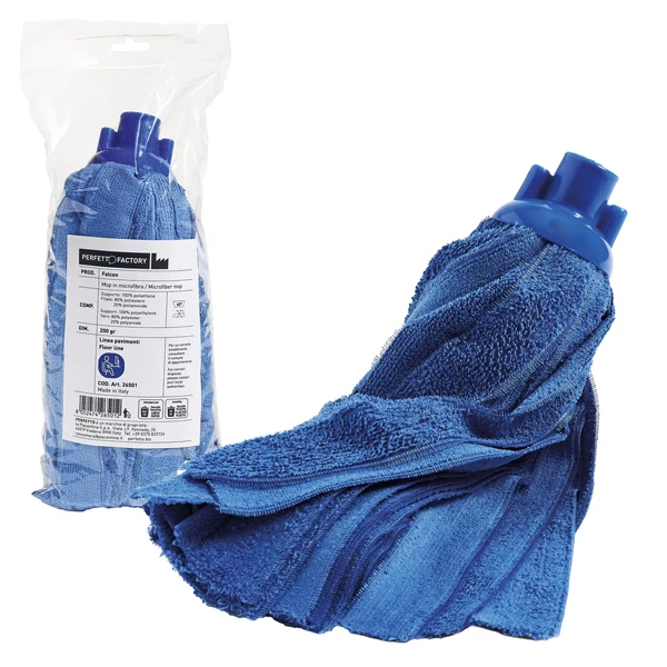 PerfettoFactory - 26501 - Mop Falcon - 200 gr - microfibra - blu - PerfettoFactory - 99674 - Conf. da 1 Pz.